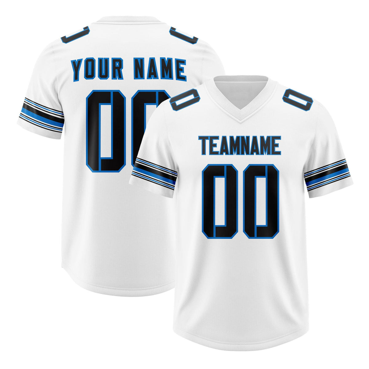 Custom White Black Retro Personalized Sleeve Line Authentic American Football Jersey