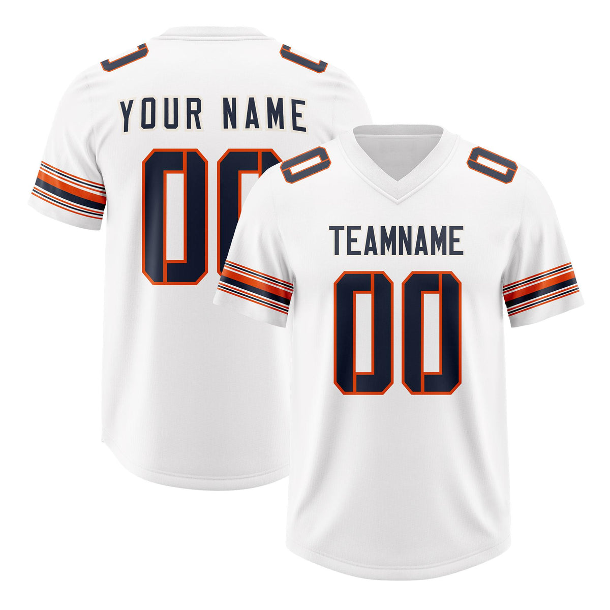 Custom White Navy Retro Personalized Sleeve Line Authentic American Football Jersey