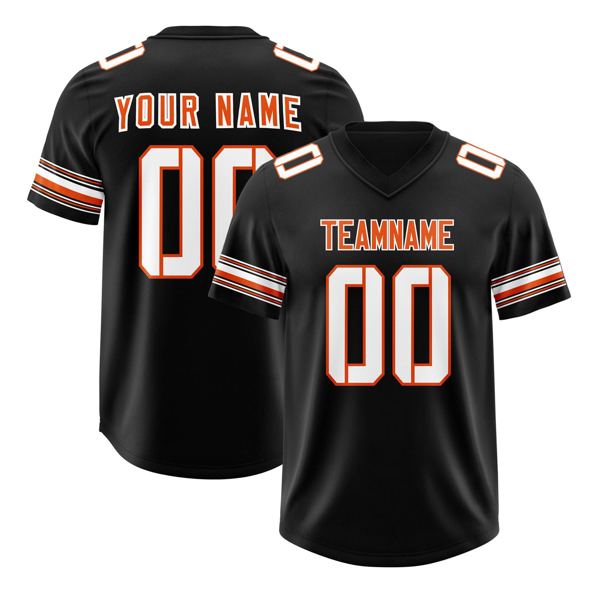 Custom Black White Retro Personalized Sleeve Line Authentic American Football Jersey