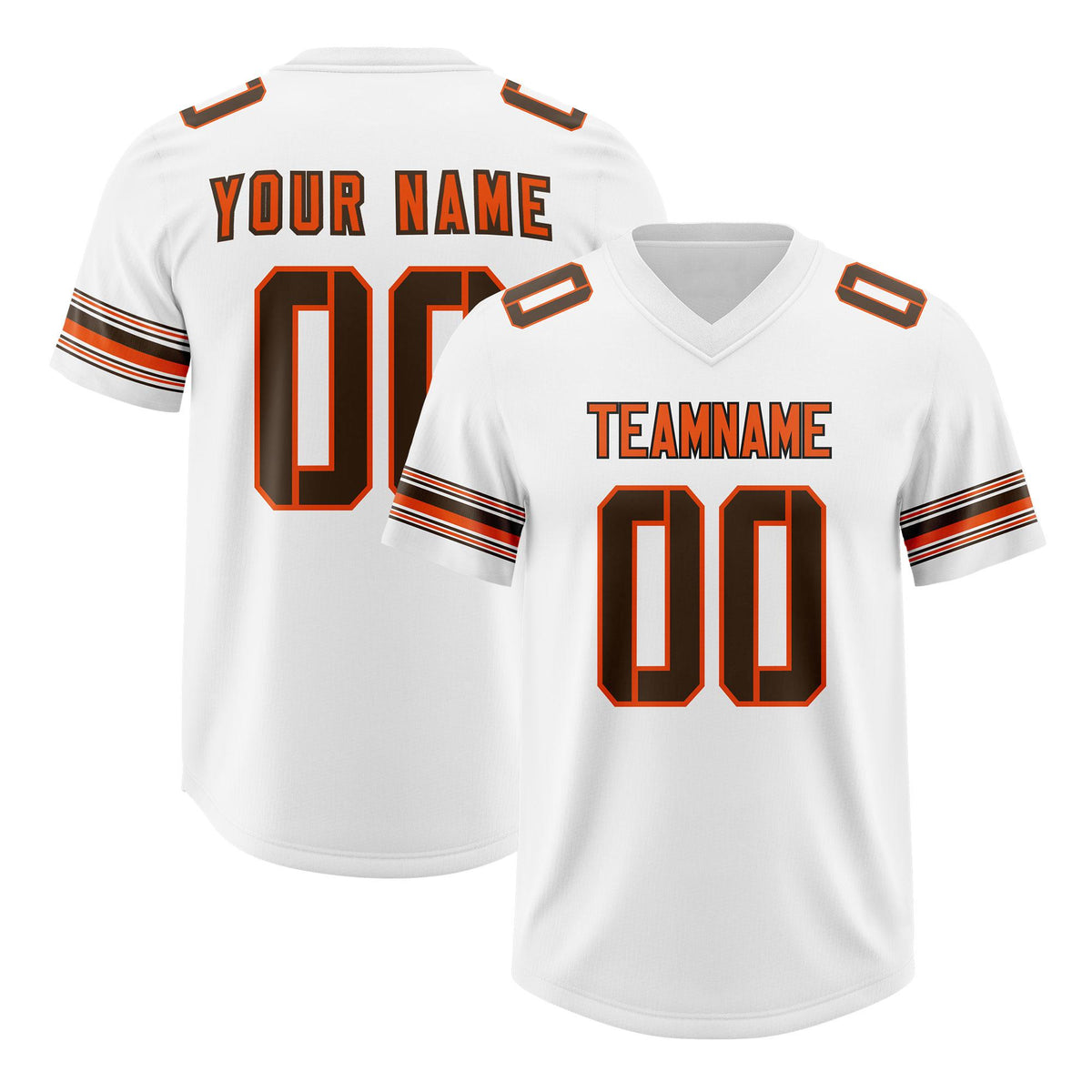 Custom White Brown Retro Personalized Sleeve Line Authentic American Football Jersey