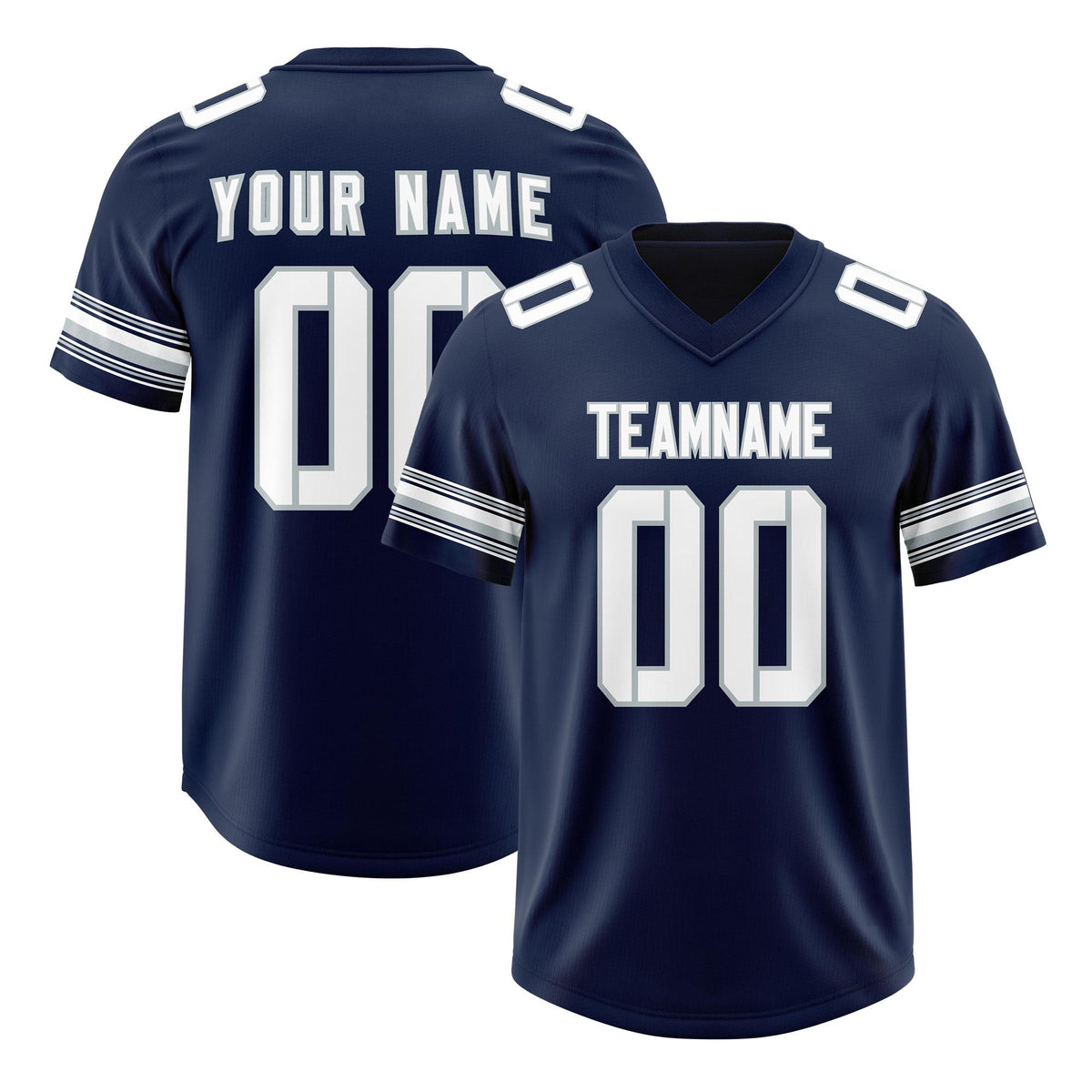 Custom Navy White Retro Personalized Sleeve Line Authentic American Football Jersey