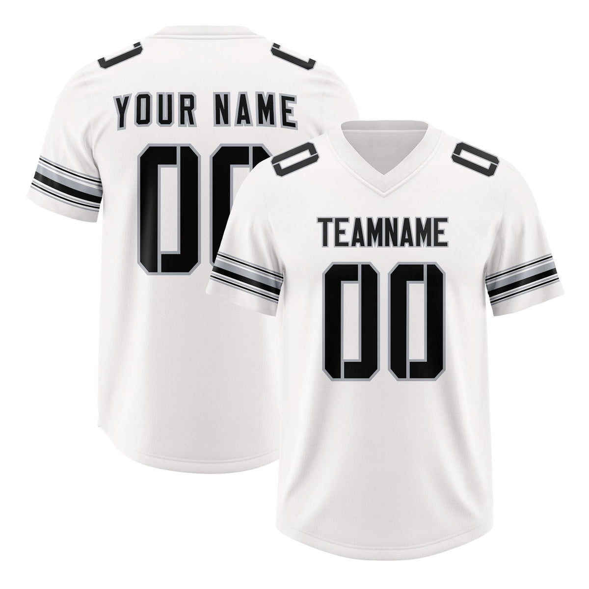 Custom White Black Retro Personalized Sleeve Line Authentic American Football Jersey