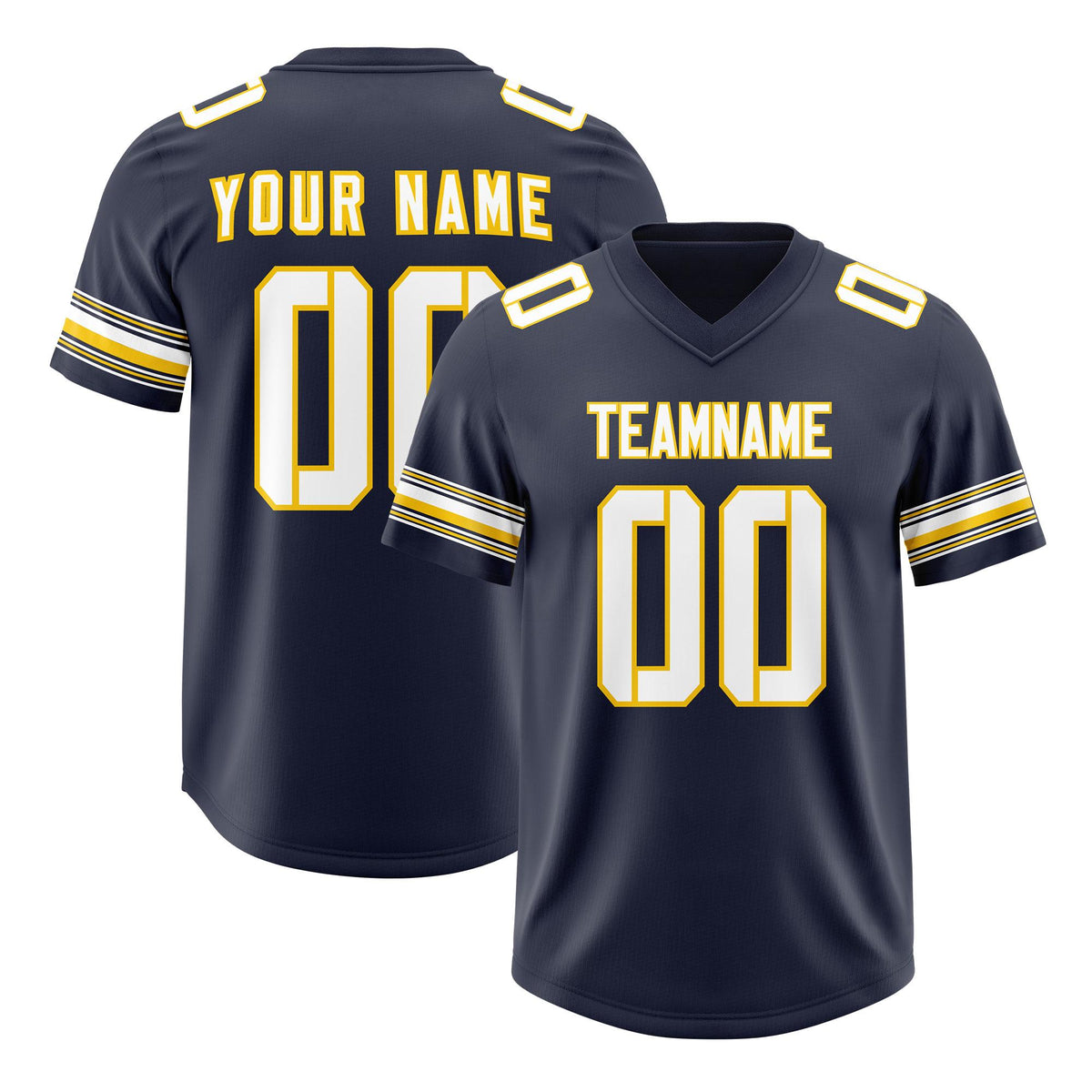 Custom Navy White Retro Personalized Sleeve Line Authentic American Football Jersey