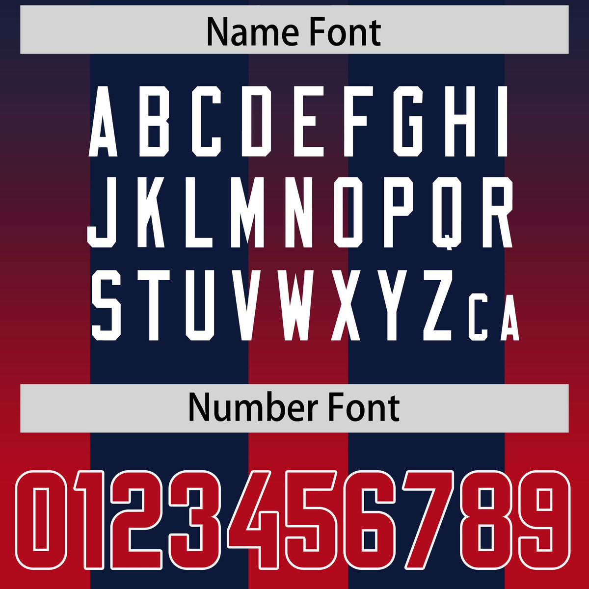 Custom Navy Red Vertical Width Stripe Gradient Fashion Personalized Team American Football Jersey