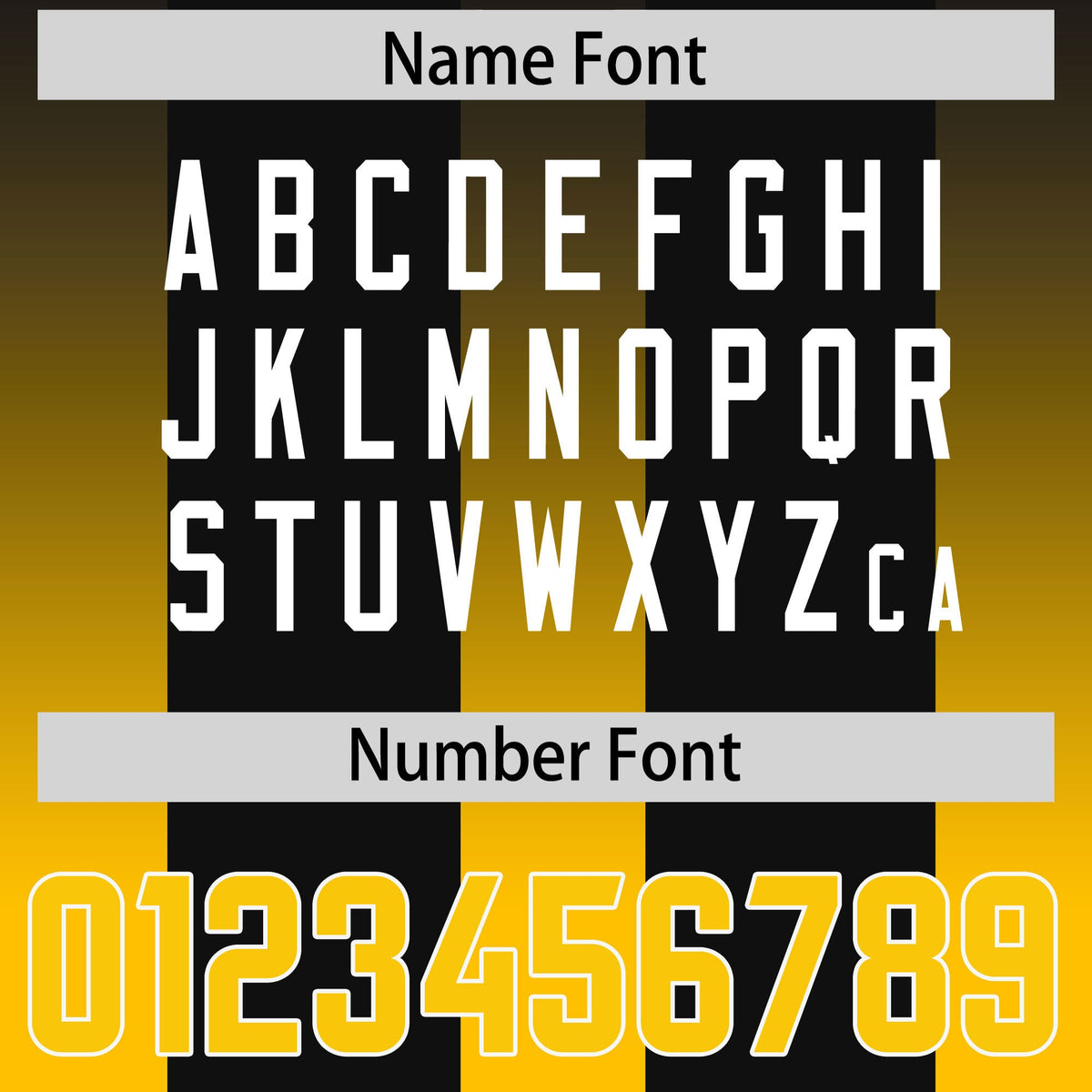 Custom Black Yellow Vertical Width Stripe Gradient Fashion Personalized Team American Football Jersey