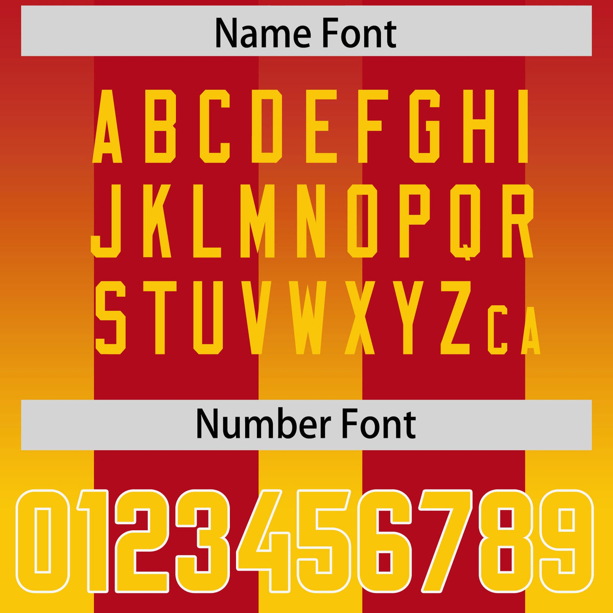 Custom Red Yellow Vertical Width Stripe Gradient Fashion Personalized Team American Football Jersey