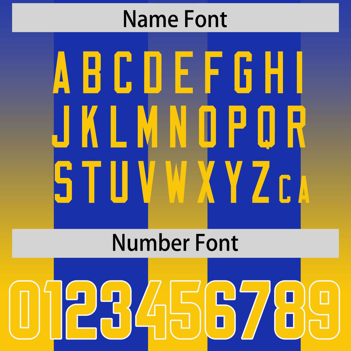 Custom Royal Yellow Vertical Width Stripe Gradient Fashion Personalized Team American Football Jersey