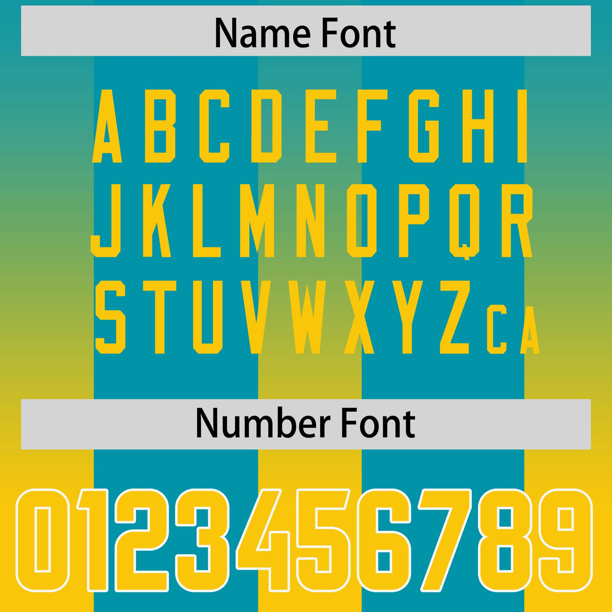 Custom Aqua Yellow Vertical Width Stripe Gradient Fashion Personalized Team American Football Jersey