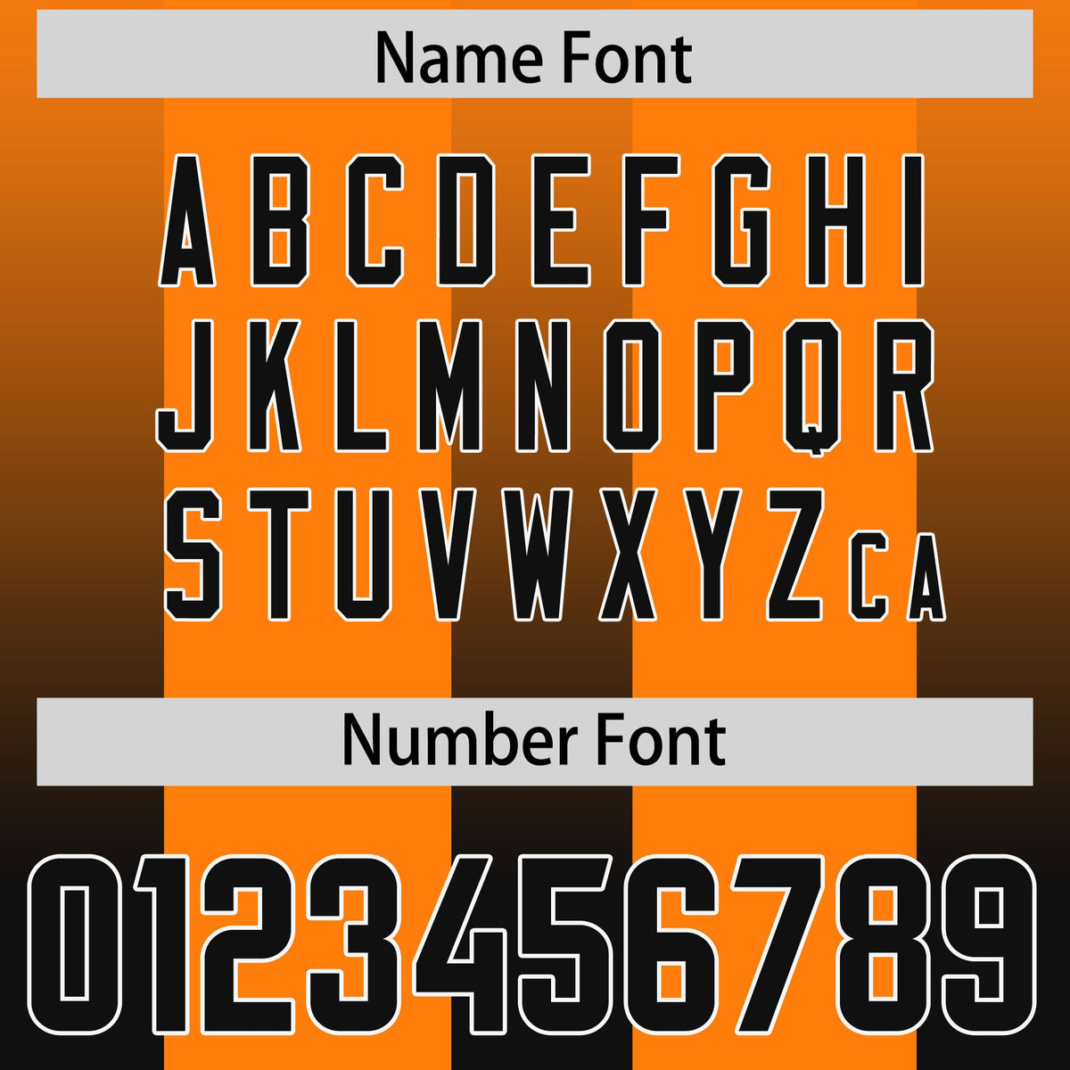 Custom Orange Black Vertical Width Stripe Gradient Fashion Personalized Team American Football Jersey