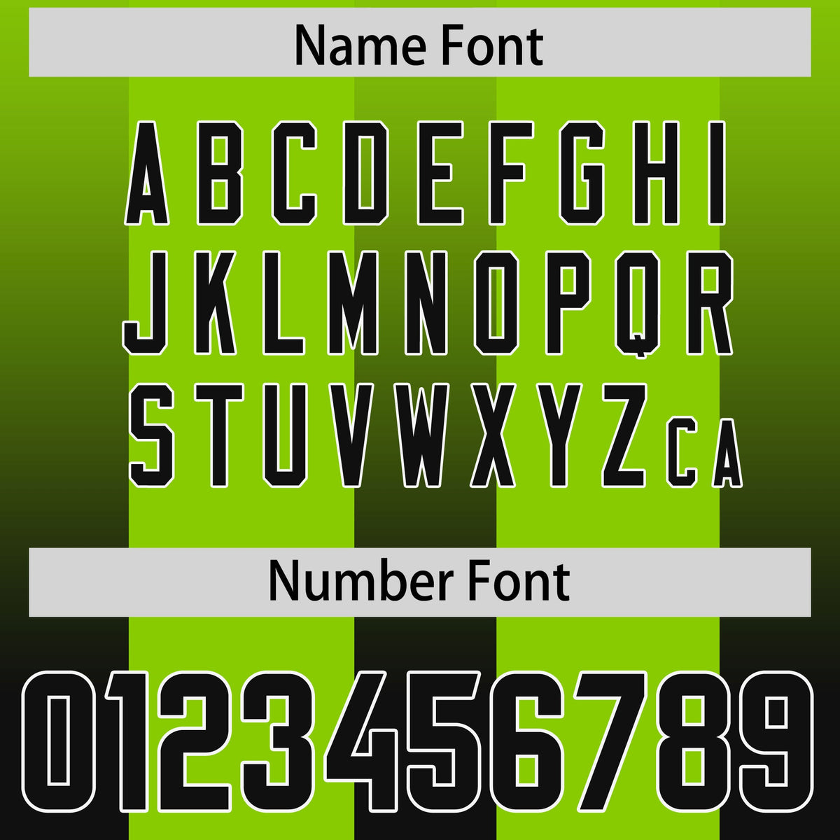 Custom Neon Green Black Vertical Width Stripe Gradient Fashion Personalized Team American Football Jersey