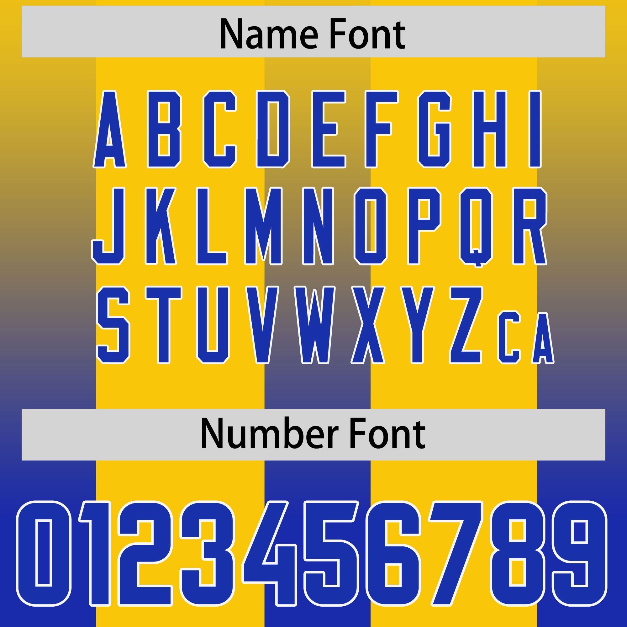 Custom Yellow Royal Vertical Width Stripe Gradient Fashion Personalized Team American Football Jersey