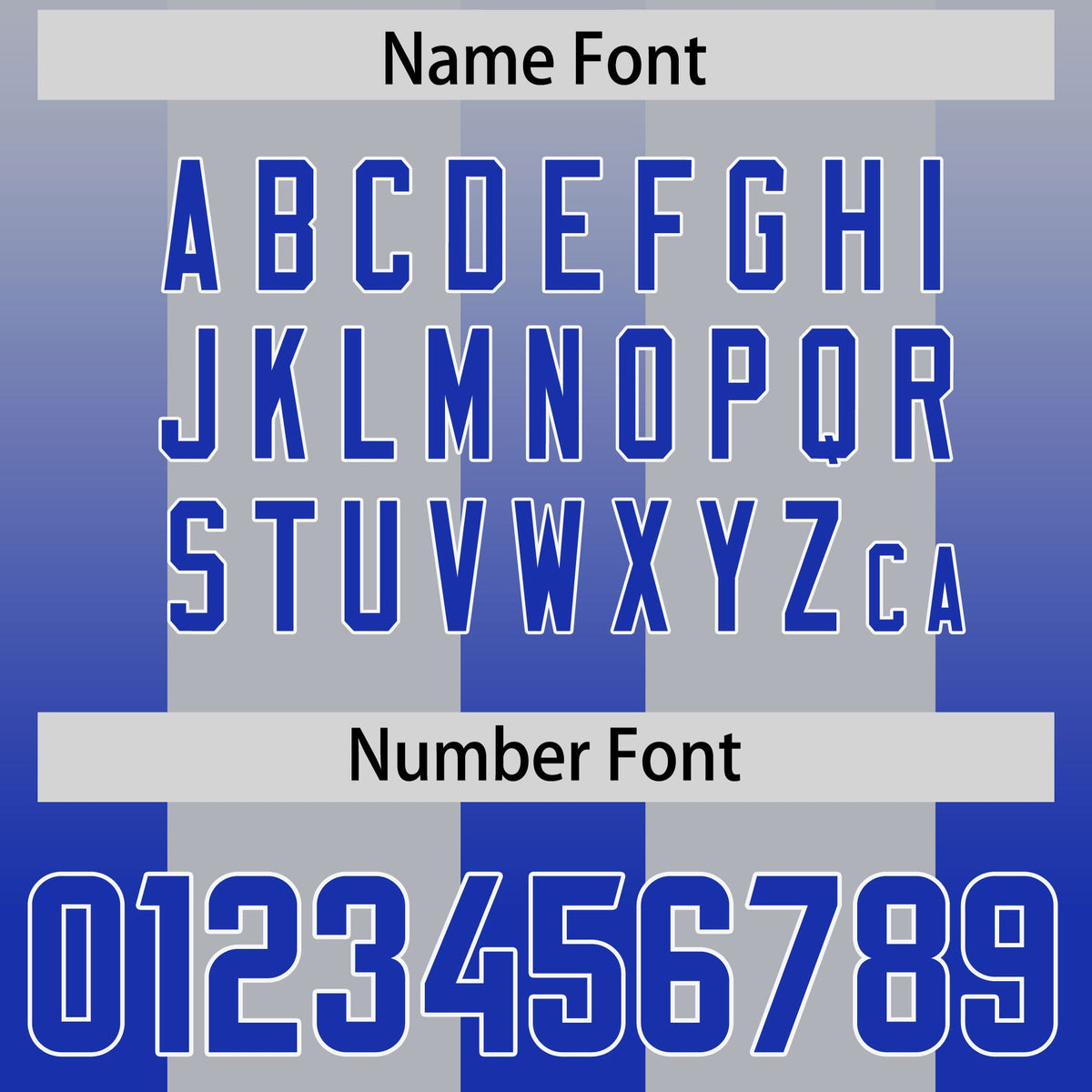 Custom Gray Royal Vertical Width Stripe Gradient Fashion Personalized Team American Football Jersey