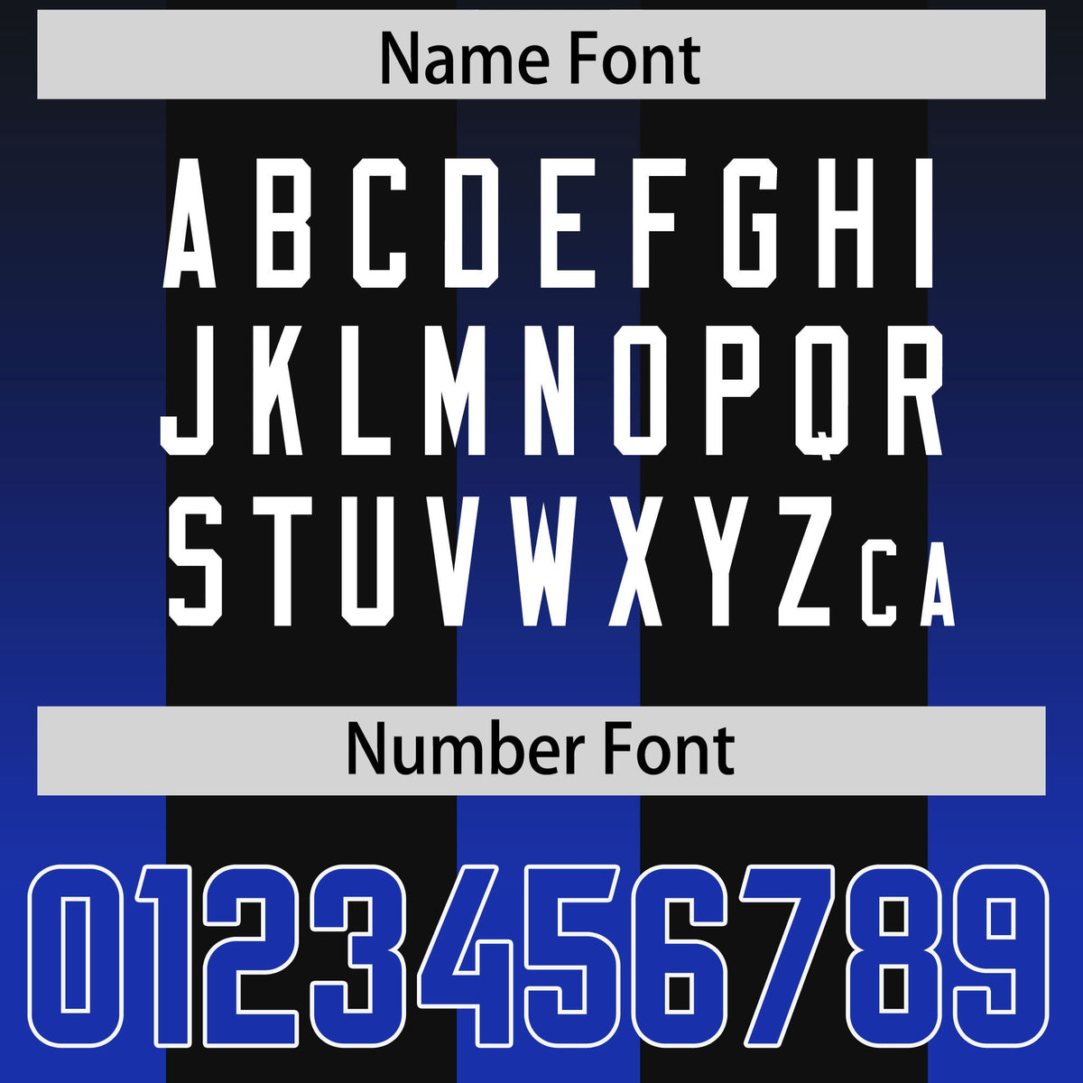 Custom Black Royal Vertical Width Stripe Gradient Fashion Personalized Team American Football Jersey