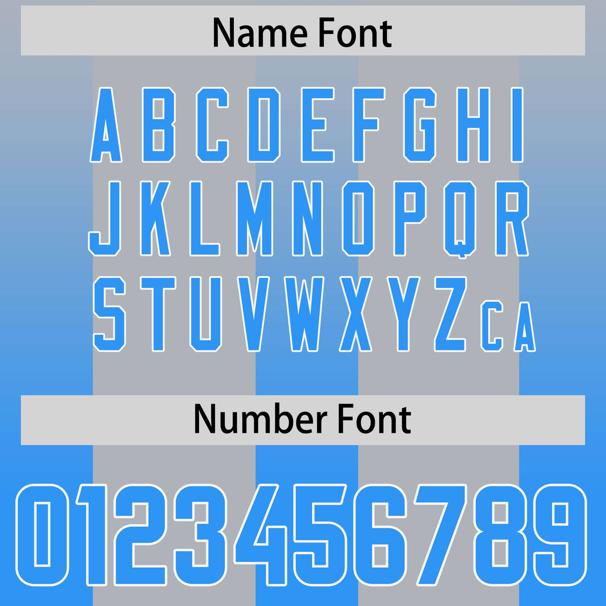 Custom Gray Light Blue Vertical Width Stripe Gradient Fashion Personalized Team American Football Jersey