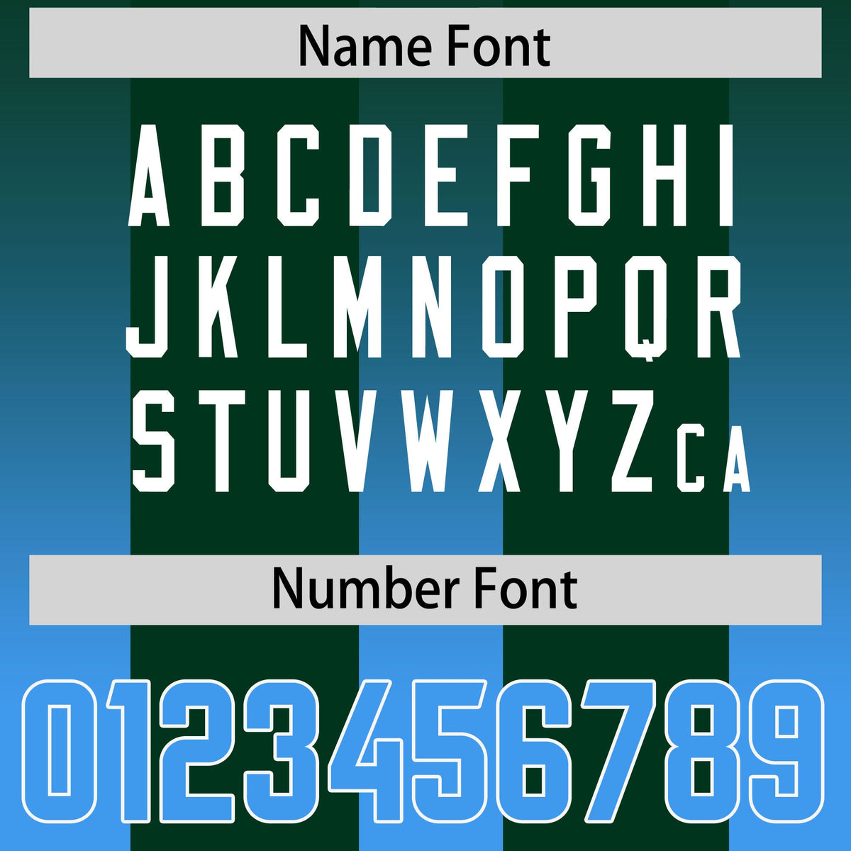 Custom Green Light Blue Vertical Width Stripe Gradient Fashion Personalized Team American Football Jersey