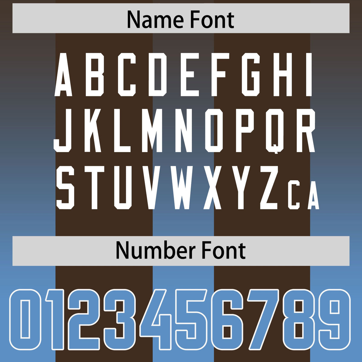 Custom Brown Powder Blue Vertical Width Stripe Gradient Fashion Personalized Team American Football Jersey