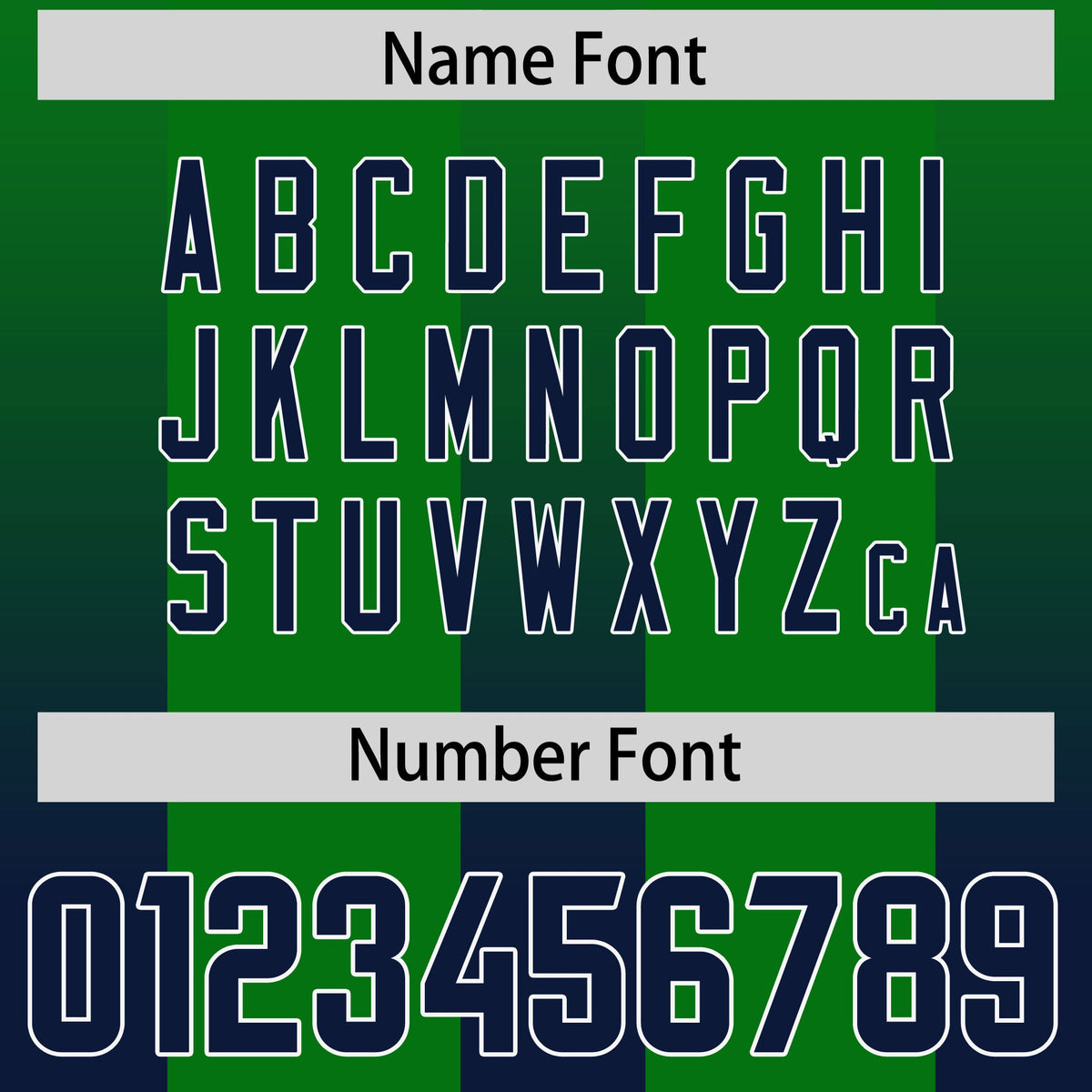 Custom Kelly Green Navy Vertical Width Stripe Gradient Fashion Personalized Team American Football Jersey