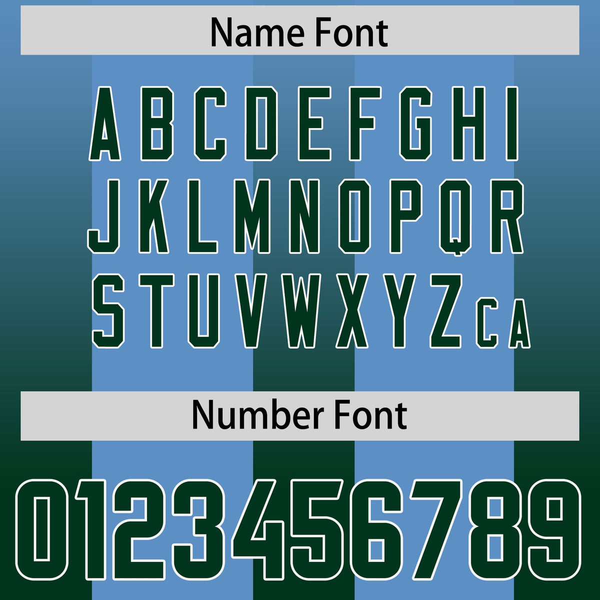 Custom Powder Blue Green Vertical Width Stripe Gradient Fashion Personalized Team American Football Jersey