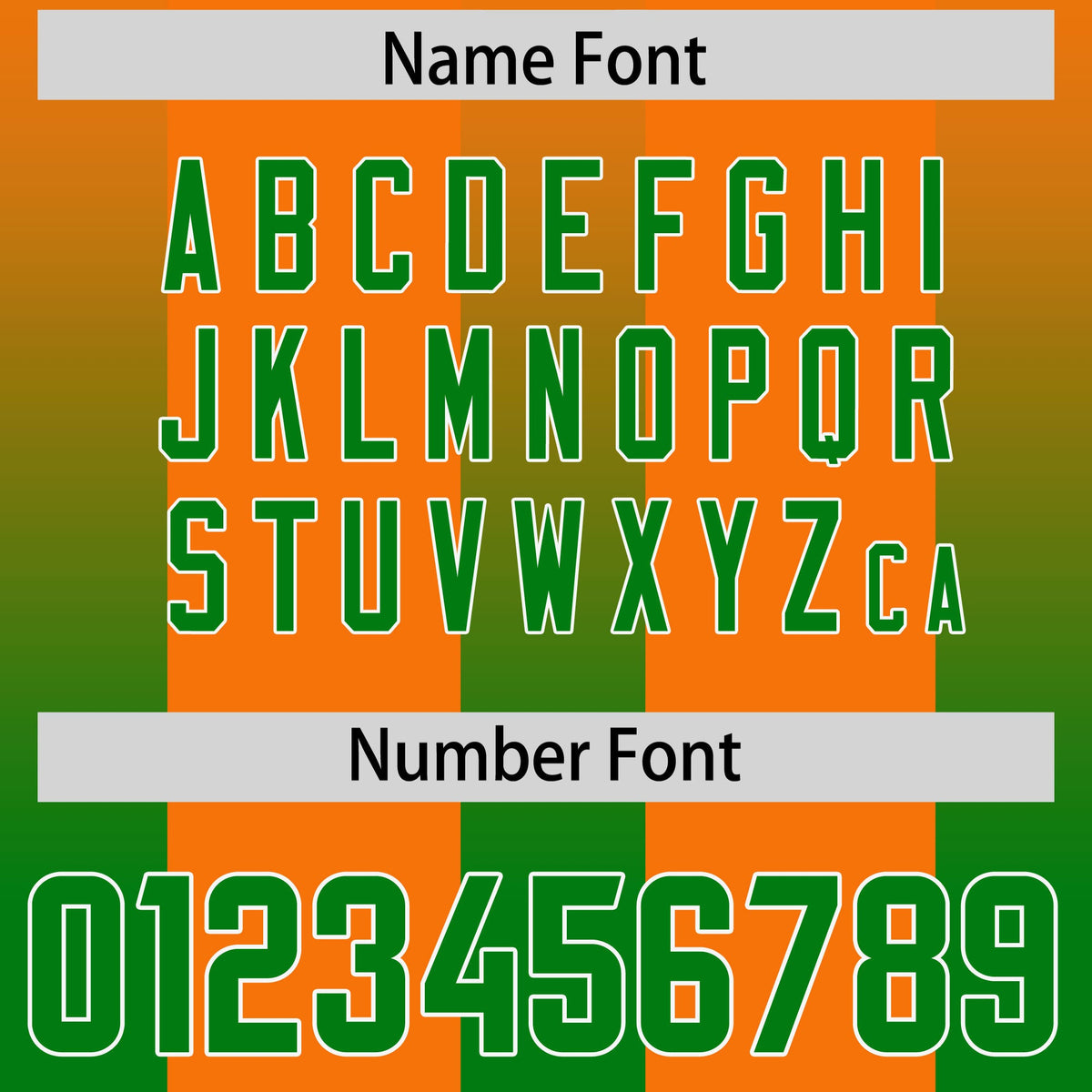 Custom Orange Kelly Green Vertical Width Stripe Gradient Fashion Personalized Team American Football Jersey