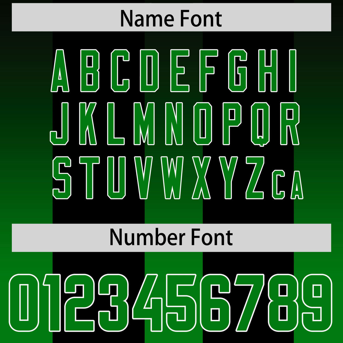 Custom Black Kelly Green Vertical Width Stripe Gradient Fashion Personalized Team American Football Jersey