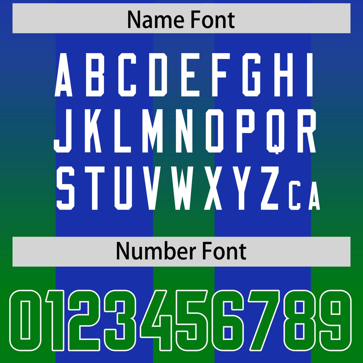 Custom Royal Kelly Green Vertical Width Stripe Gradient Fashion Personalized Team American Football Jersey