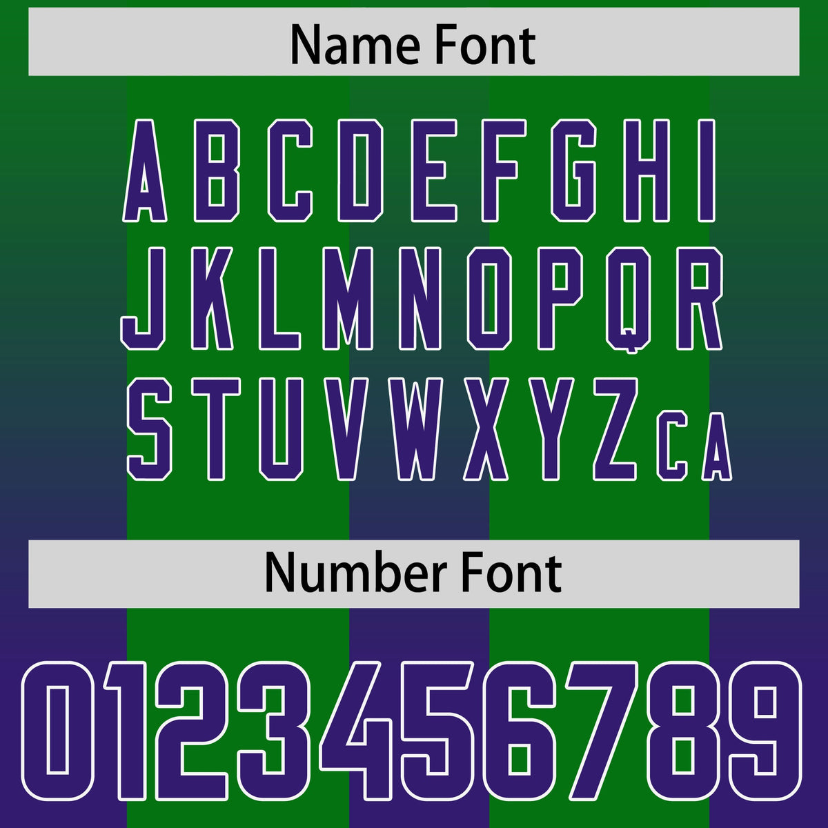 Custom Kelly Green Purple Vertical Width Stripe Gradient Fashion Personalized Team American Football Jersey