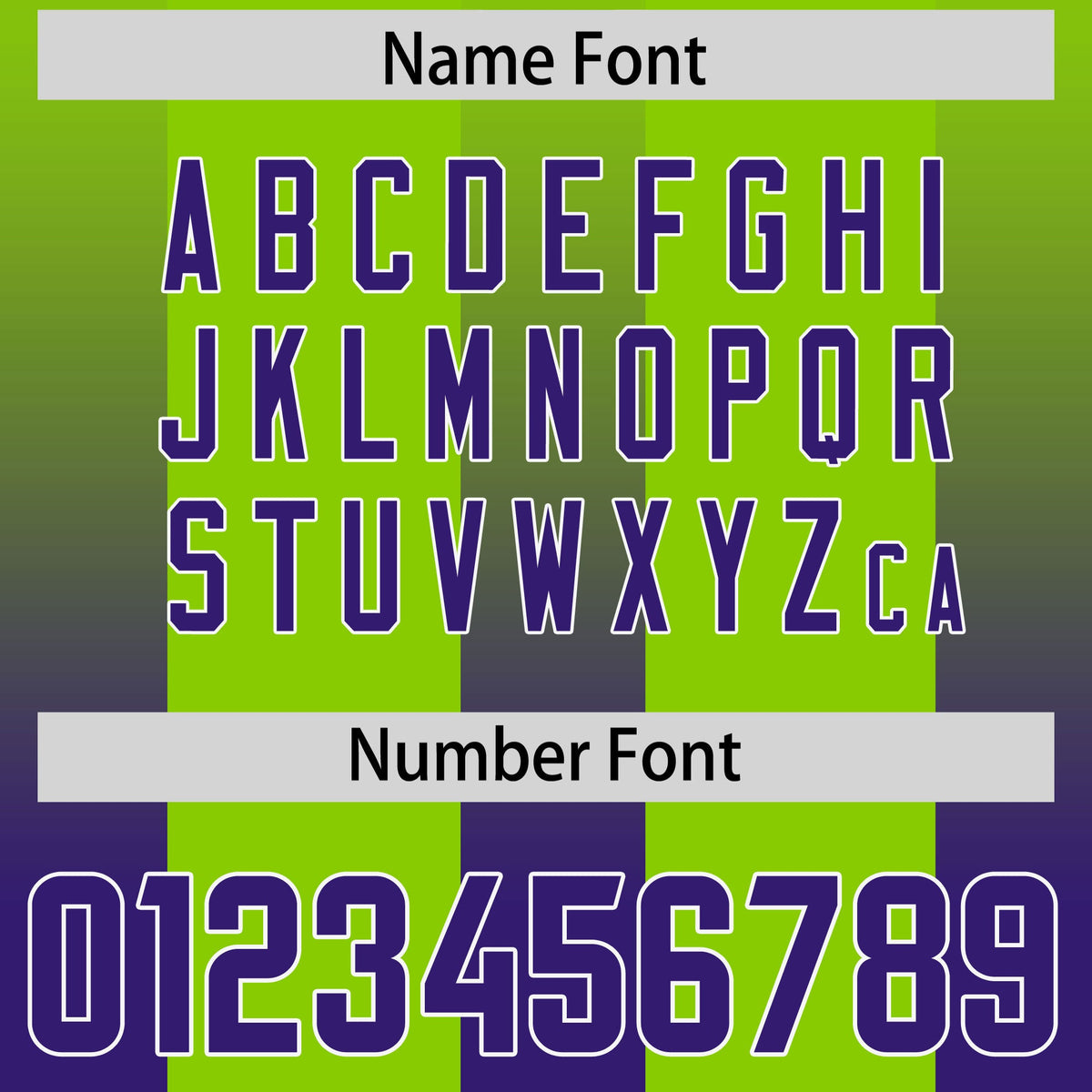 Custom Neon Green Purple Vertical Width Stripe Gradient Fashion Personalized Team American Football Jersey