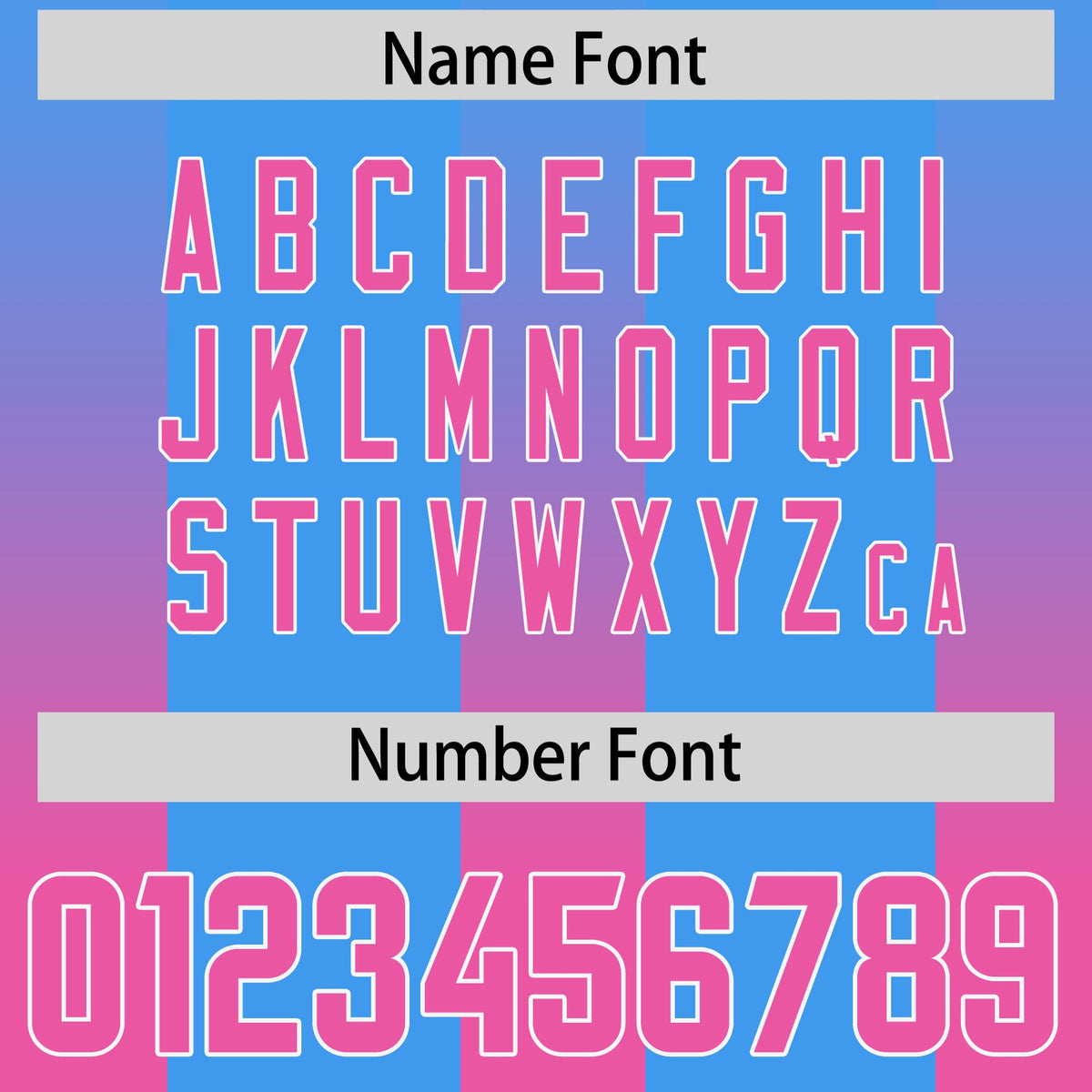 Custom Light Blue Pink Vertical Width Stripe Gradient Fashion Personalized Team American Football Jersey