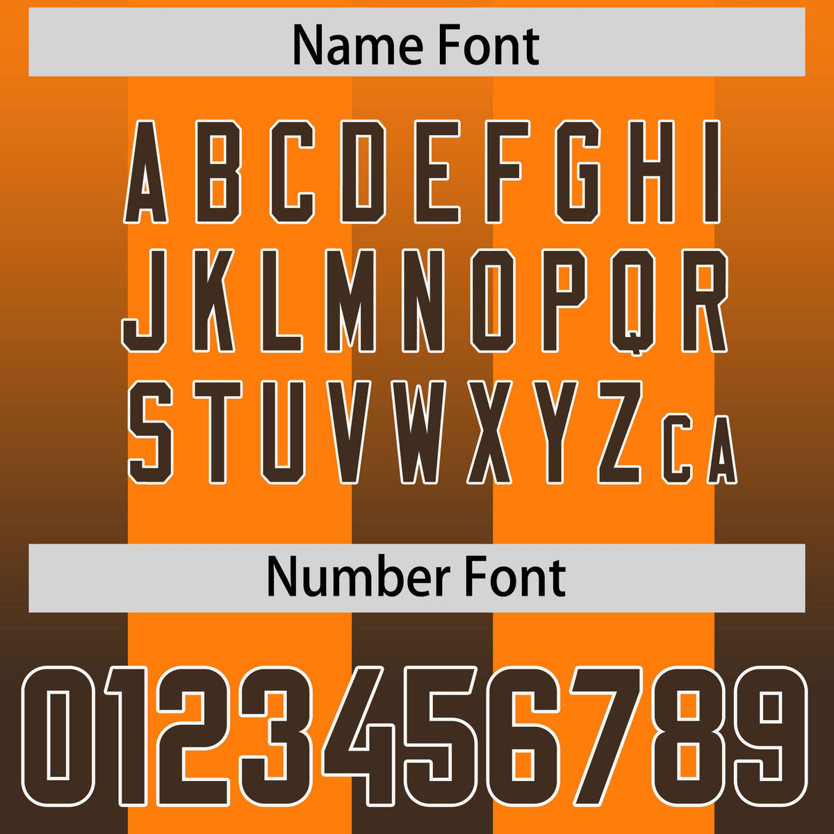 Custom Orange Brown Vertical Width Stripe Gradient Fashion Personalized Team American Football Jersey