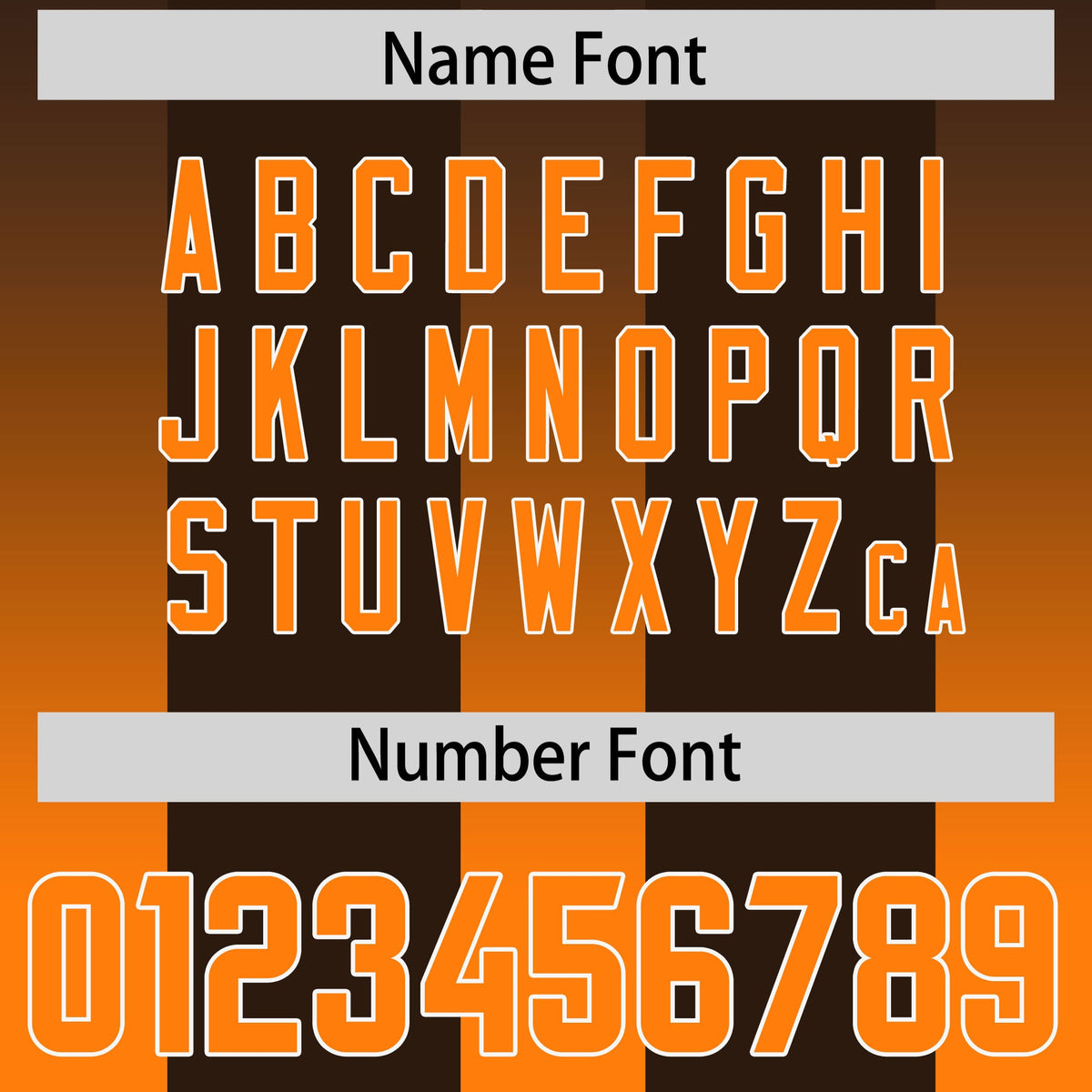 Custom Brown Orange Vertical Width Stripe Gradient Fashion Personalized Team American Football Jersey