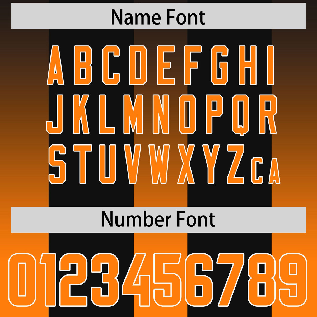 Custom Black Orange Vertical Width Stripe Gradient Fashion Personalized Team American Football Jersey