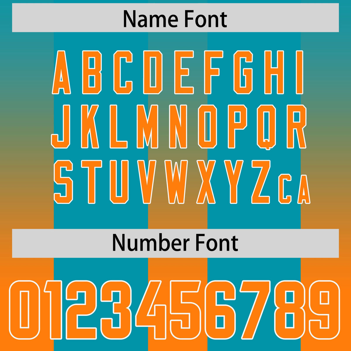 Custom Aqua Orange Vertical Width Stripe Gradient Fashion Personalized Team American Football Jersey