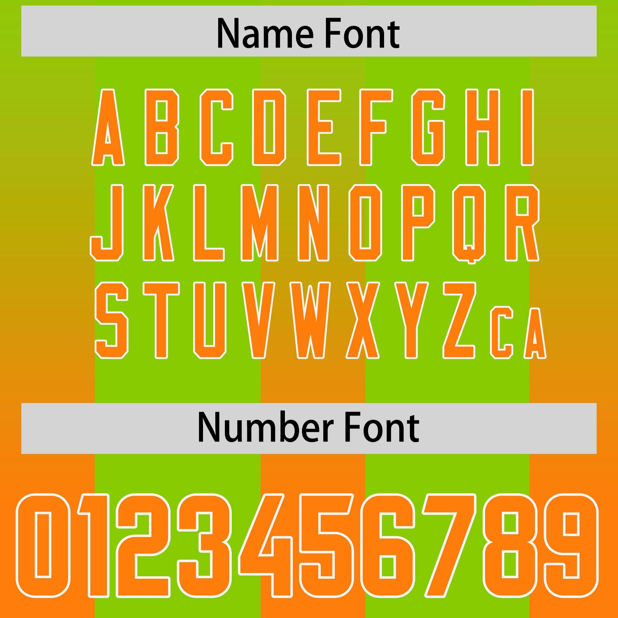 Custom Neon Green Orange Vertical Width Stripe Gradient Fashion Personalized Team American Football Jersey