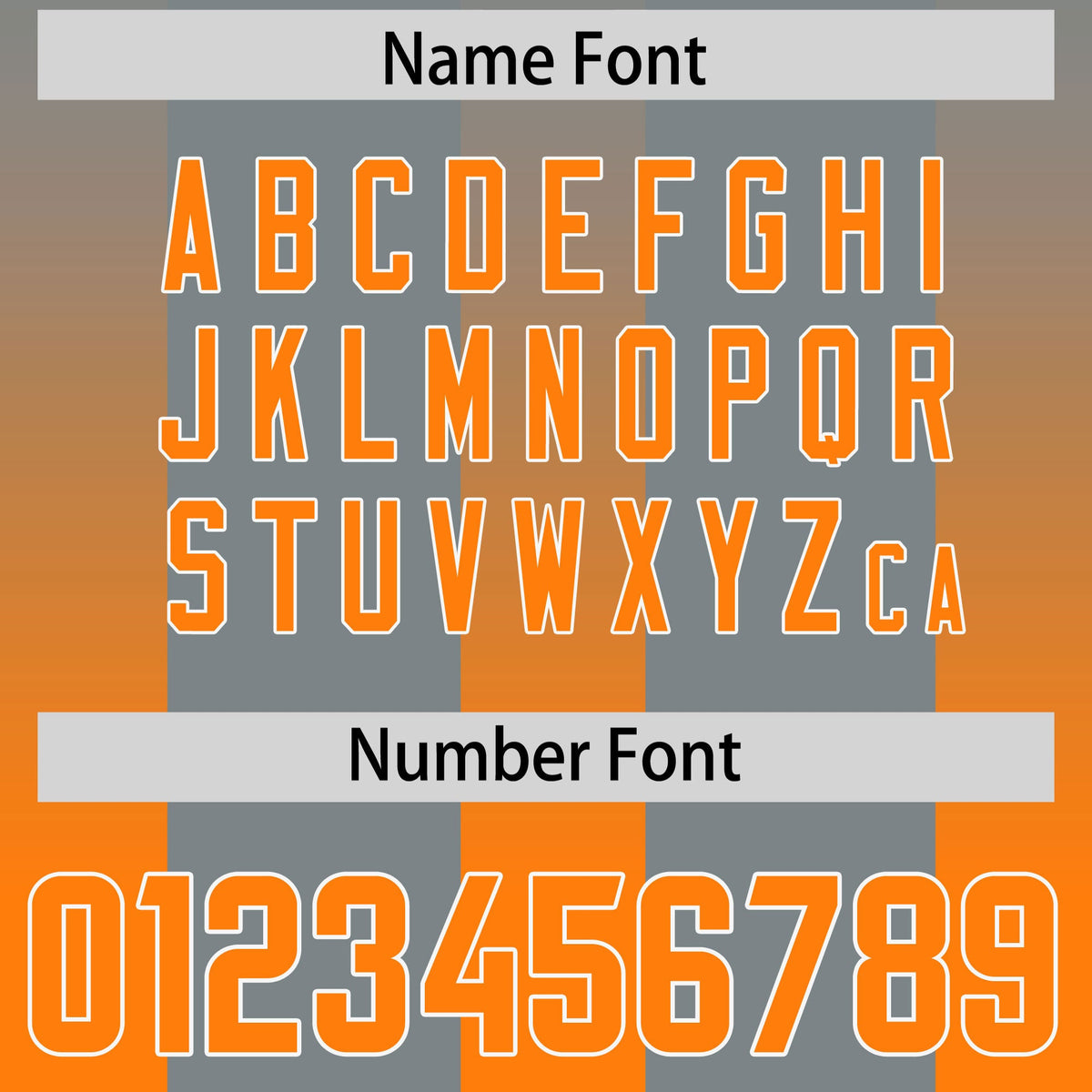 Custom Dark Gray Orange Vertical Width Stripe Gradient Fashion Personalized Team American Football Jersey