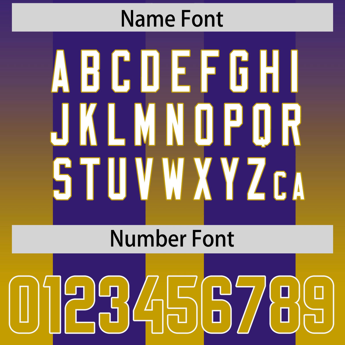 Custom Purple Old Gold Vertical Width Stripe Gradient Fashion Personalized Team American Football Jersey