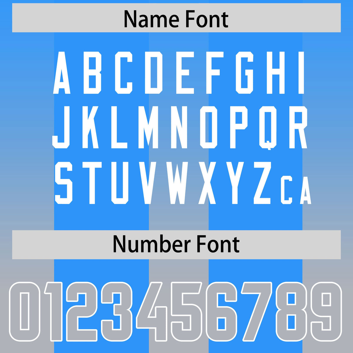 Custom Light Blue Gray Vertical Width Stripe Gradient Fashion Personalized Team American Football Jersey