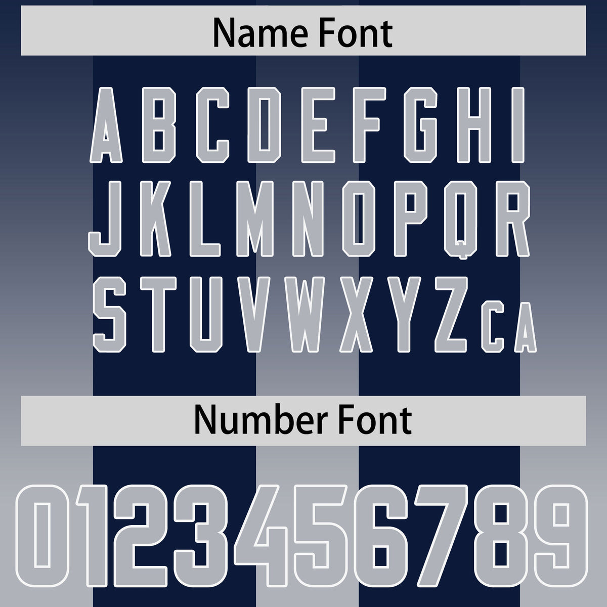 Custom Navy Gray Vertical Width Stripe Gradient Fashion Personalized Team American Football Jersey