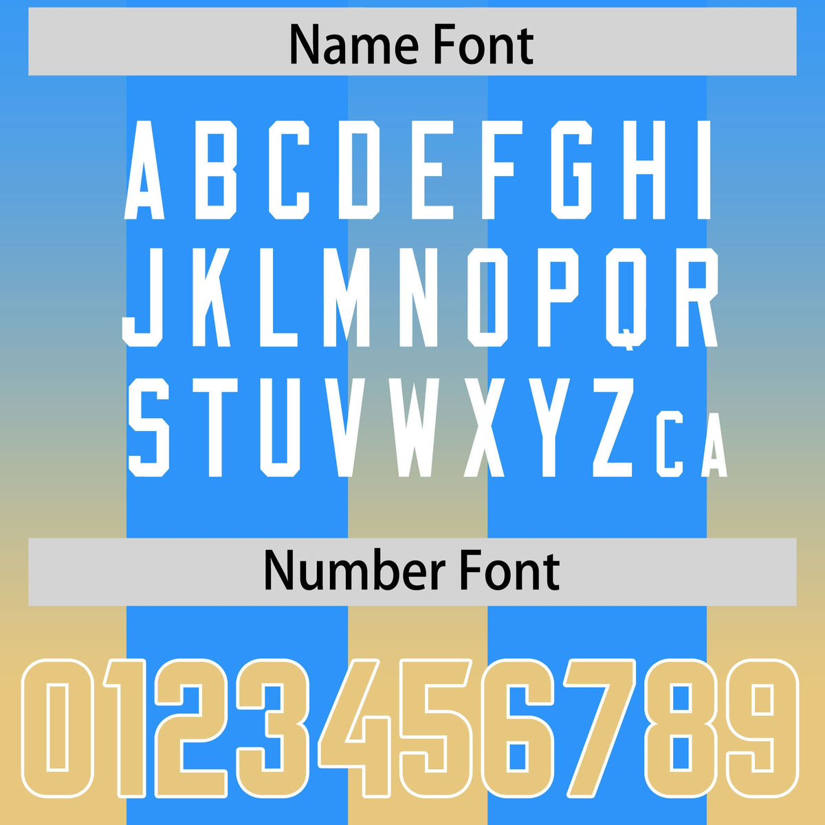 Custom Light Blue Khaki Vertical Width Stripe Gradient Fashion Personalized Team American Football Jersey