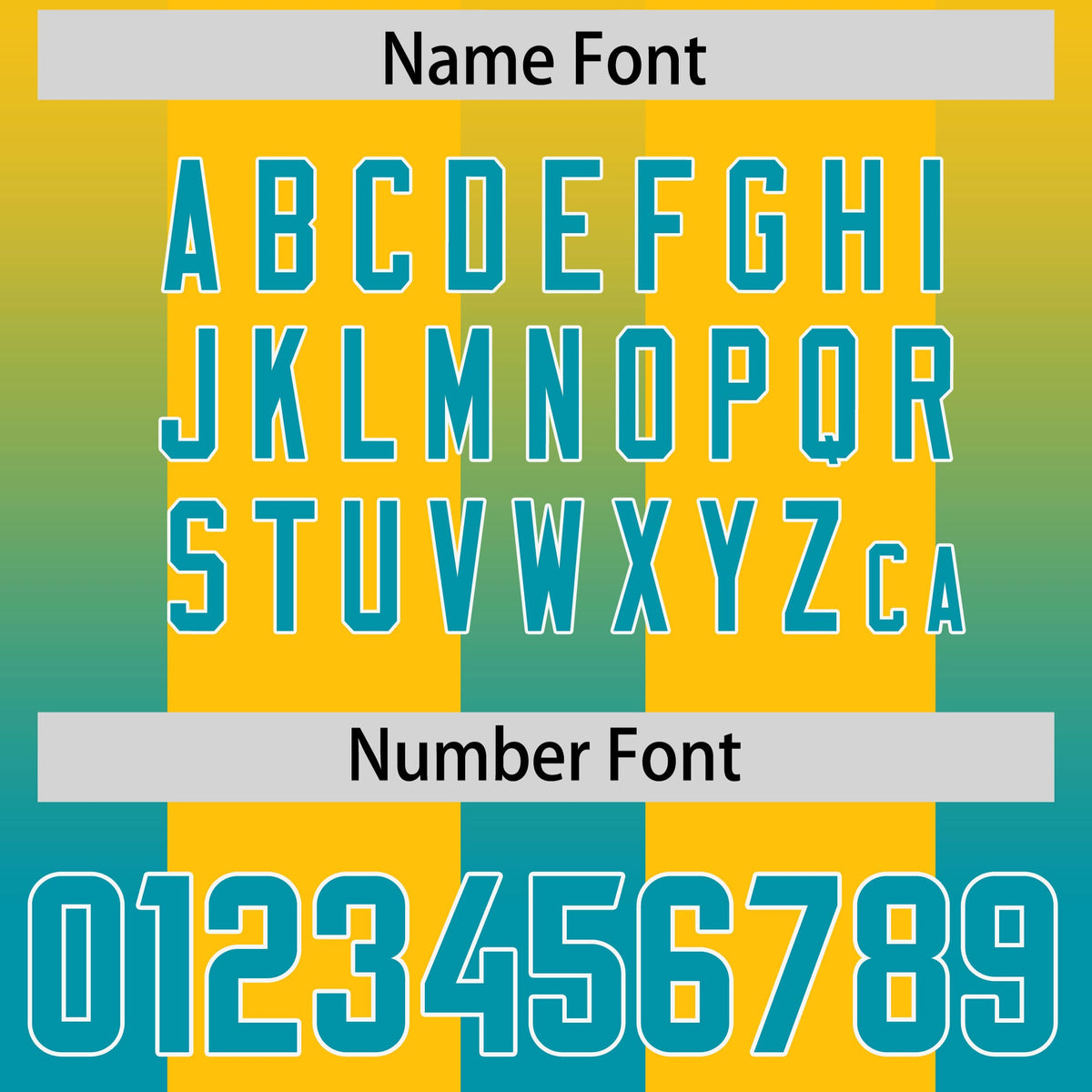 Custom Yellow Aqua Vertical Width Stripe Gradient Fashion Personalized Team American Football Jersey