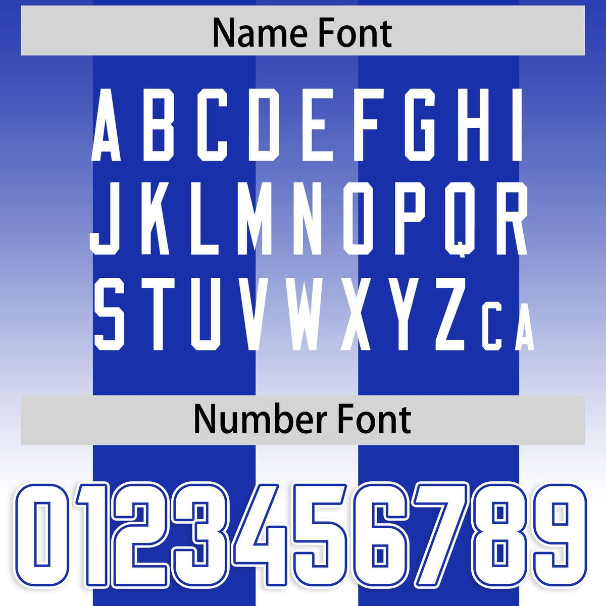 Custom Royal White Vertical Width Stripe Gradient Fashion Personalized Team American Football Jersey