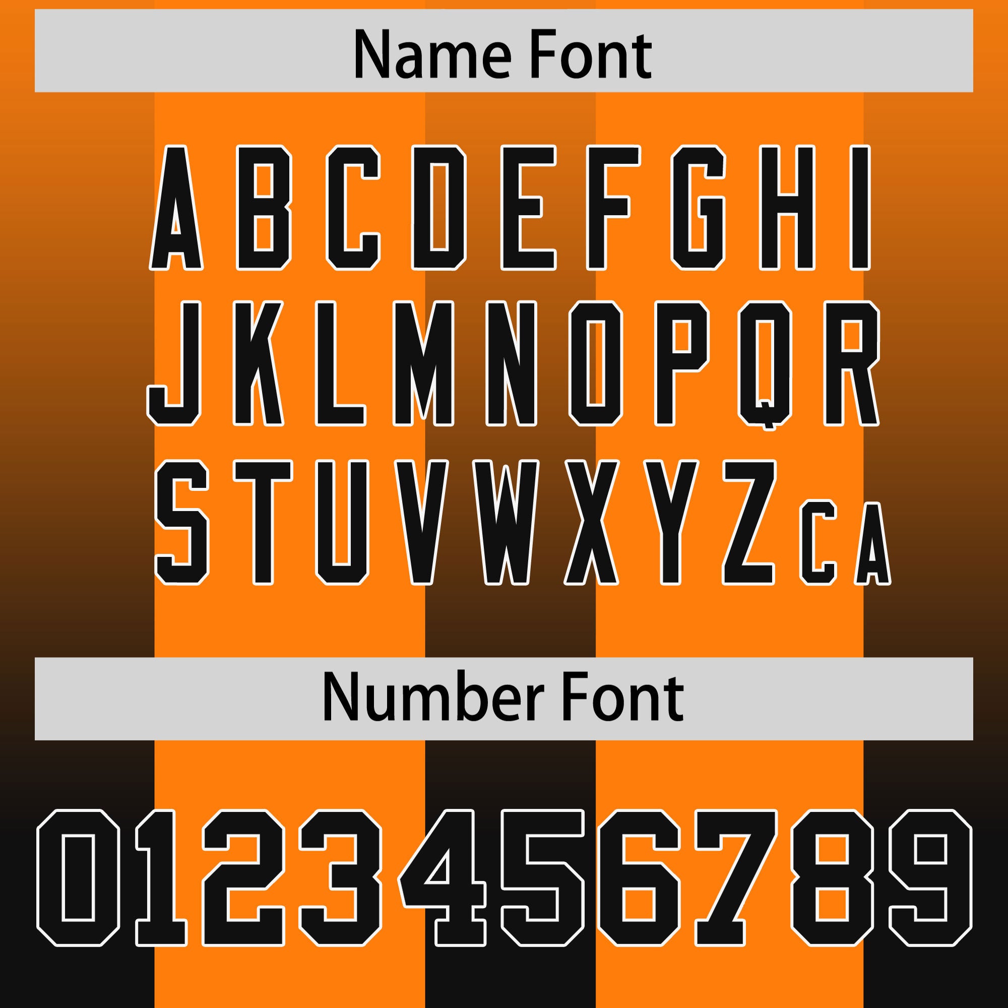 Custom Orange Black Vertical Width Stripe Gradient Fashion Personalized Team American Football Jersey