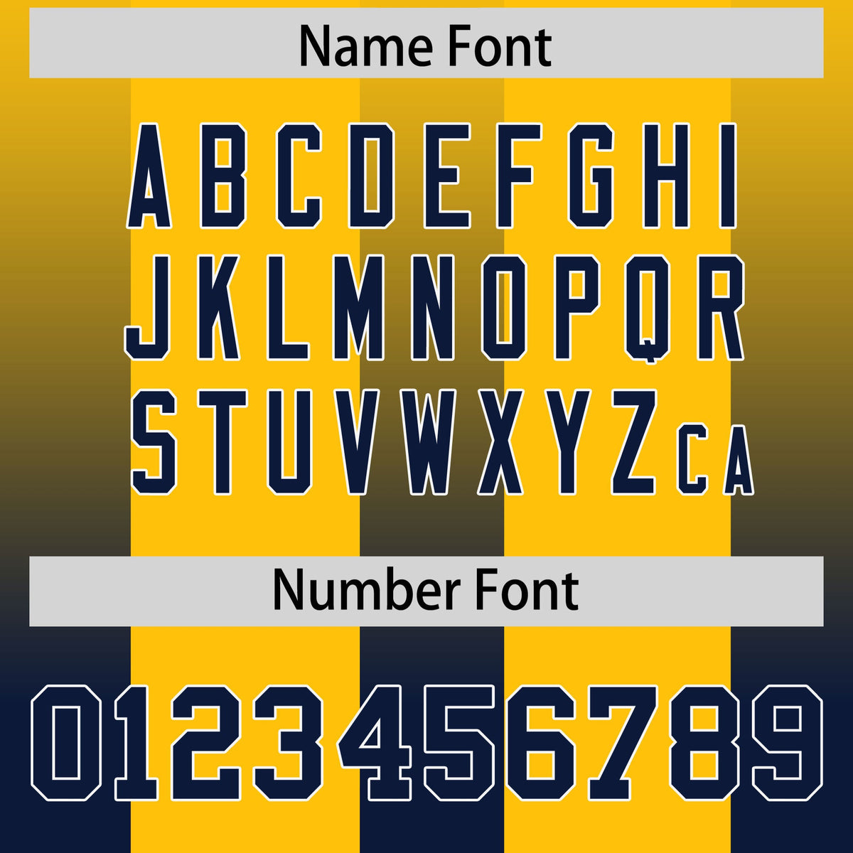 Custom Yellow Navy Vertical Width Stripe Gradient Fashion Personalized Team American Football Jersey