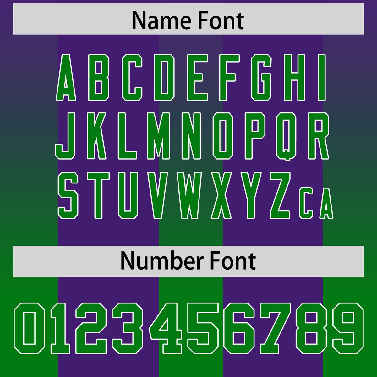 Custom Purple Kelly Green Vertical Width Stripe Gradient Fashion Personalized Team American Football Jersey