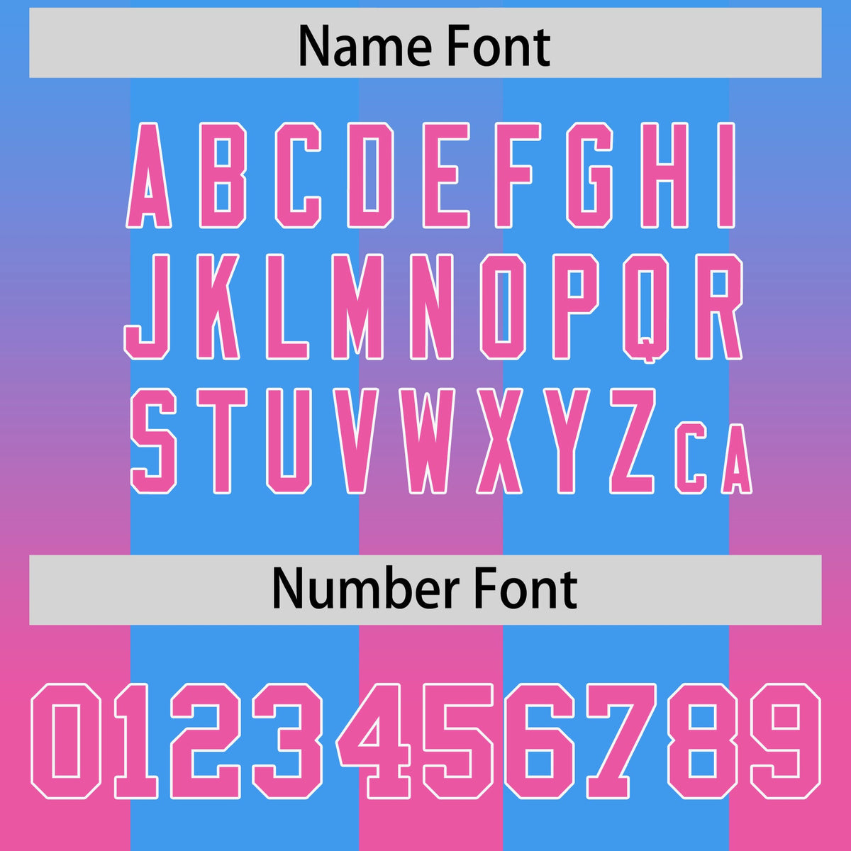 Custom Light Blue Pink Vertical Width Stripe Gradient Fashion Personalized Team American Football Jersey