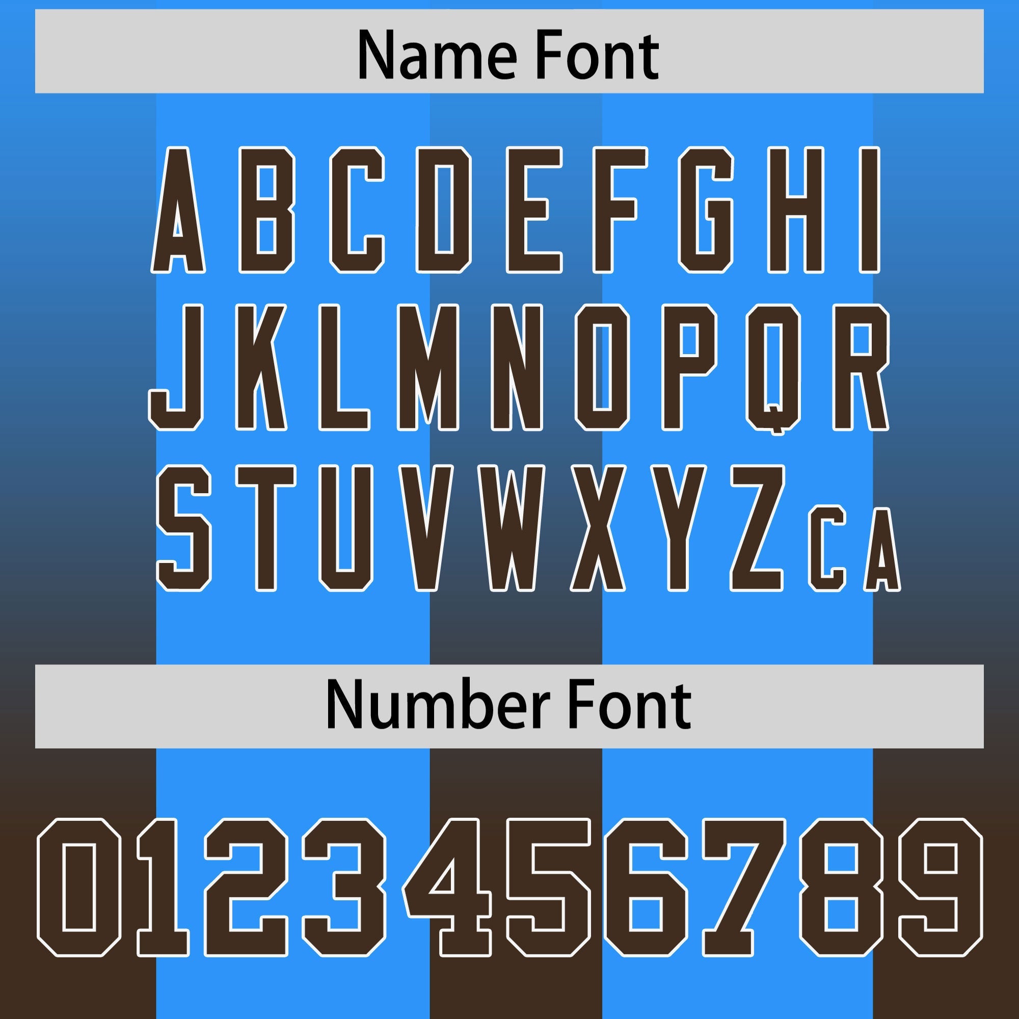 Custom Light Blue Brown Vertical Width Stripe Gradient Fashion Personalized Team American Football Jersey