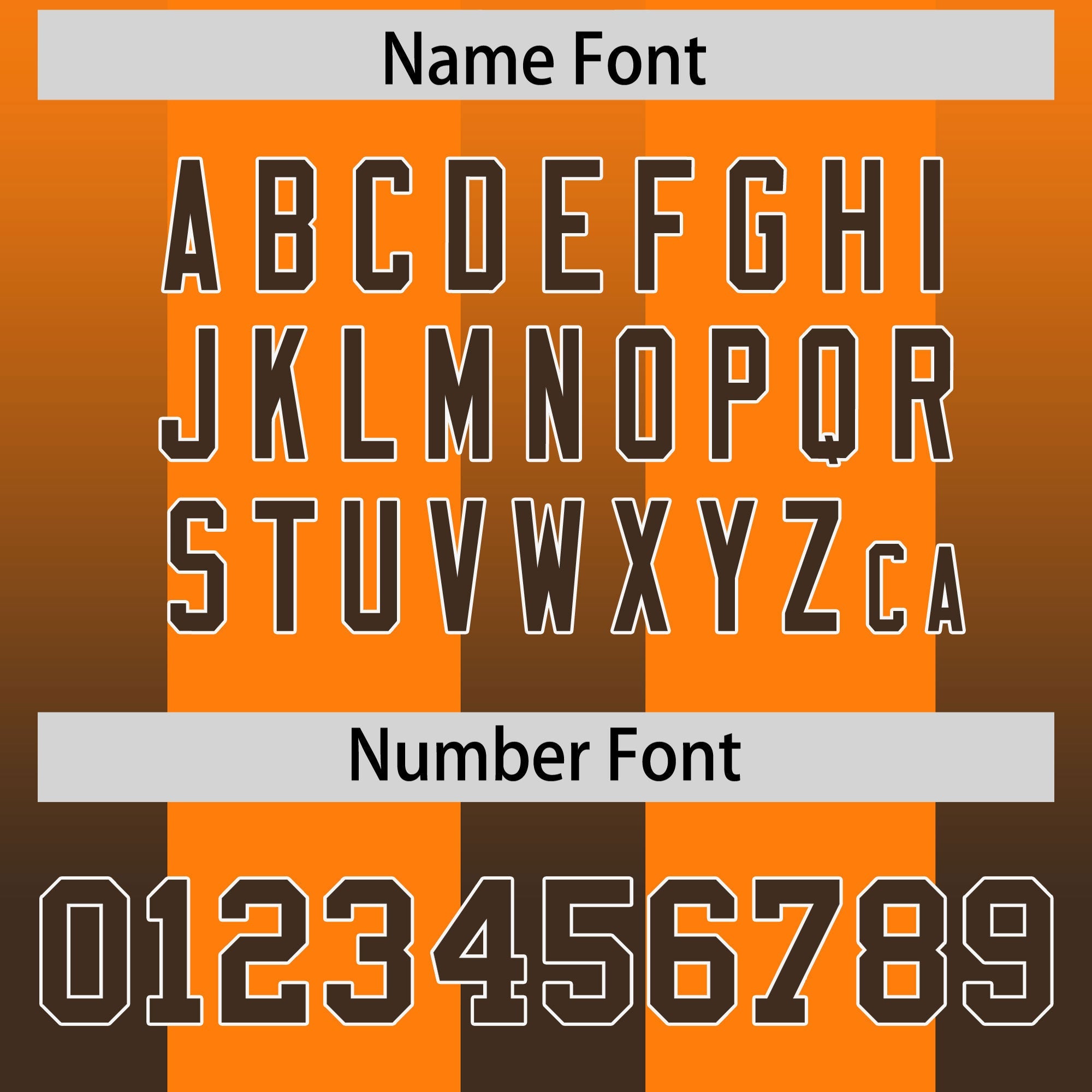 Custom Orange Brown Vertical Width Stripe Gradient Fashion Personalized Team American Football Jersey