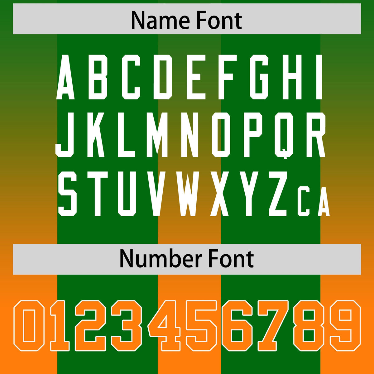 Custom Kelly Green Orange Vertical Width Stripe Gradient Fashion Personalized Team American Football Jersey