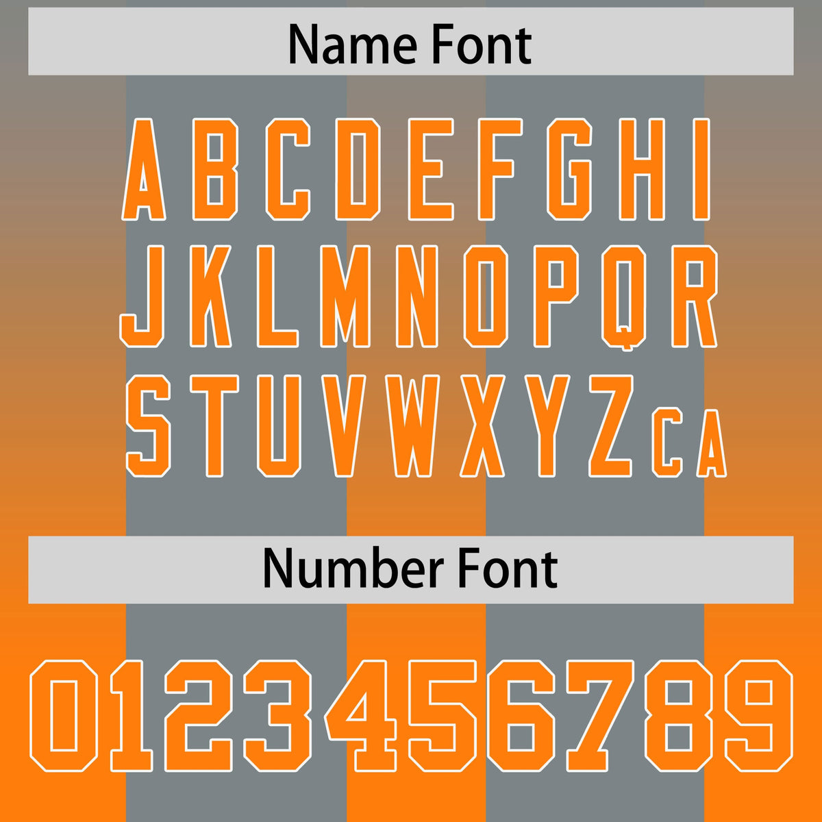 Custom Dark Gray Orange Vertical Width Stripe Gradient Fashion Personalized Team American Football Jersey