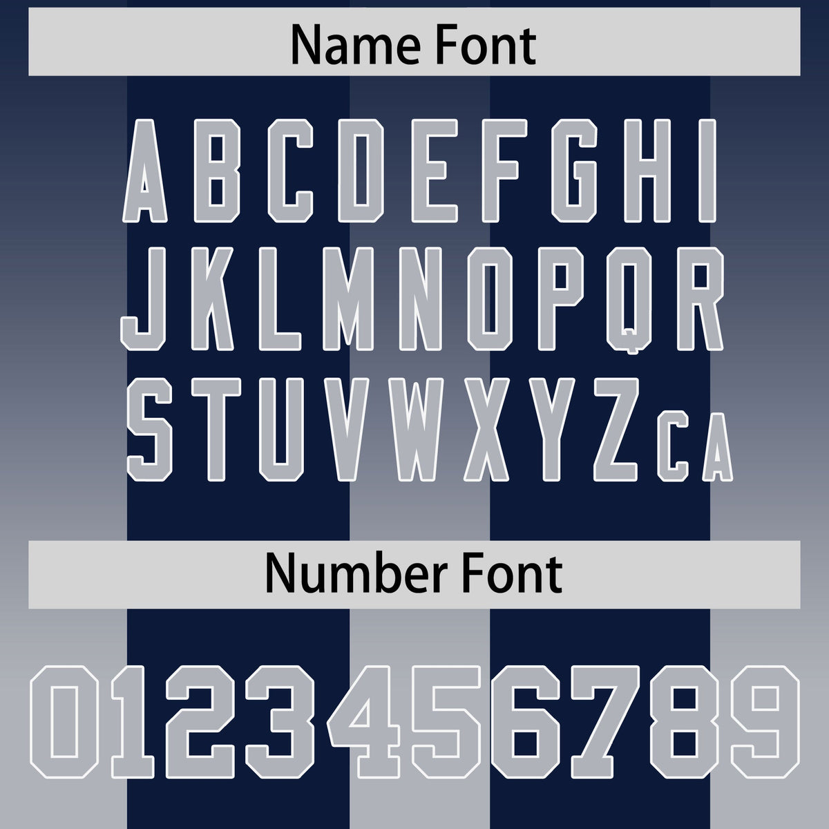 Custom Navy Gray Vertical Width Stripe Gradient Fashion Personalized Team American Football Jersey