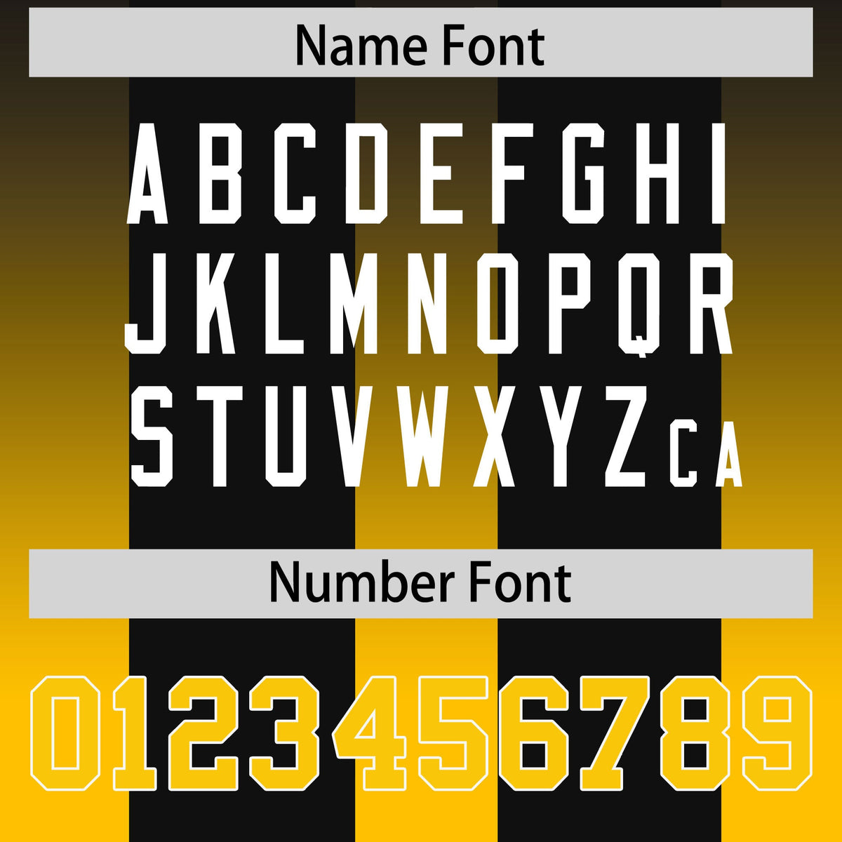 Custom Black Yellow Vertical Width Stripe Gradient Fashion Personalized Team American Football Jersey